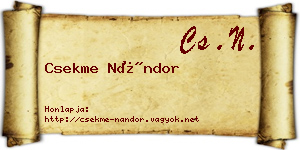 Csekme Nándor névjegykártya